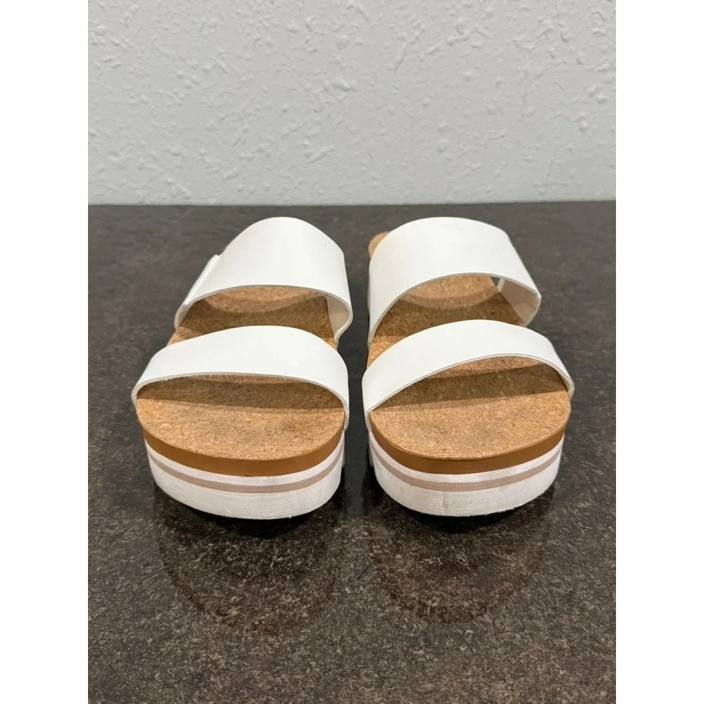 Reef Vista Hi Platform Sandals Womens 9 White Cork Two Strap Slides